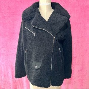 Nasty Gal Black faux Sherpa Jacket / Coat / outerwear